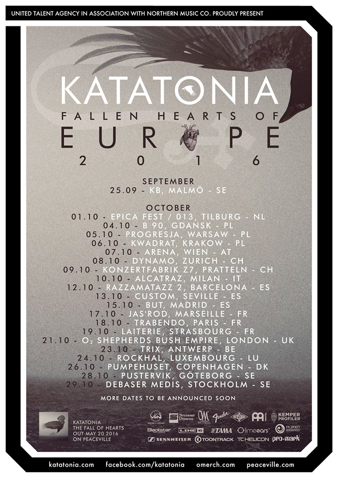 Katatonia Tour – The Fall Of Hearts 2016